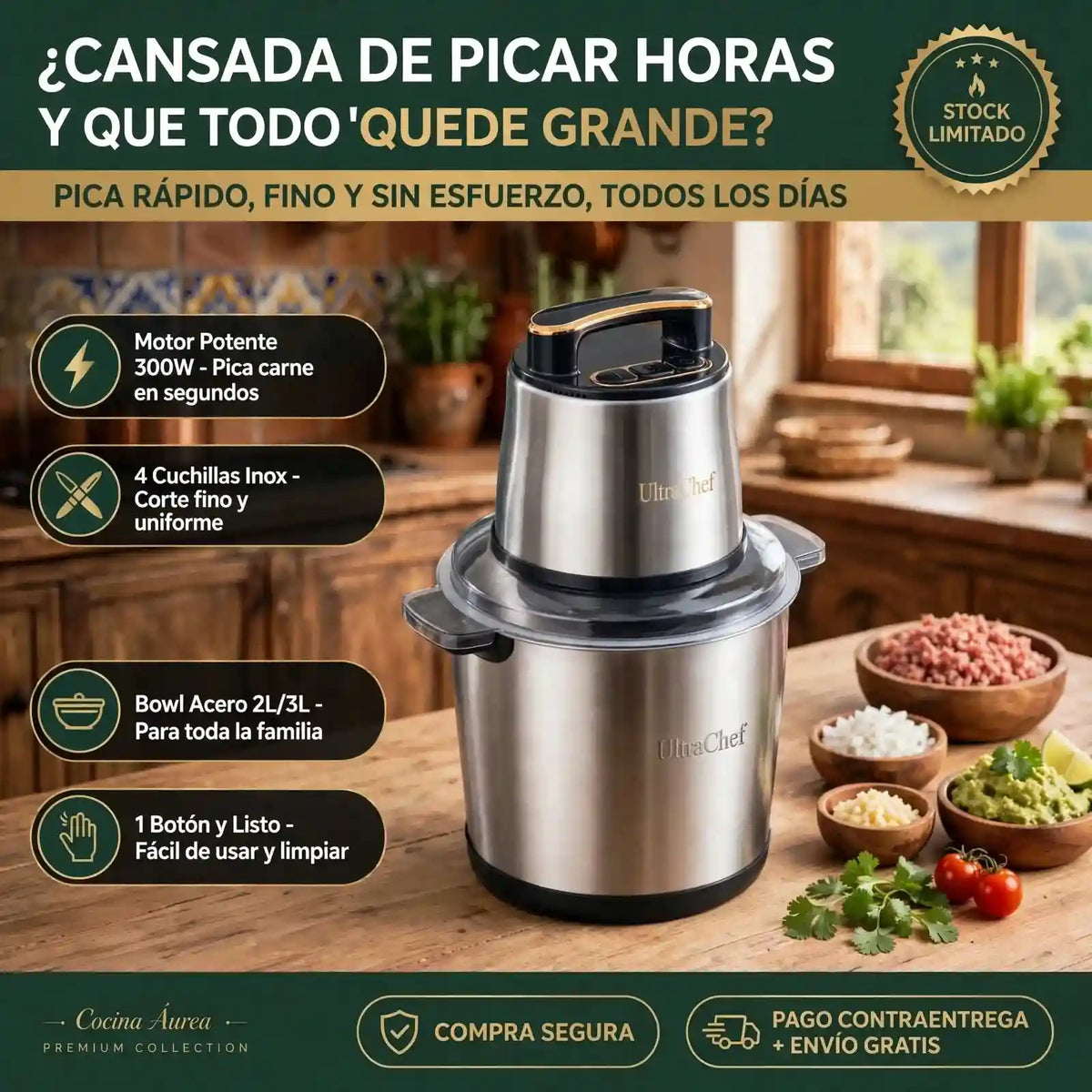 Picadora electrica Aurea Chef