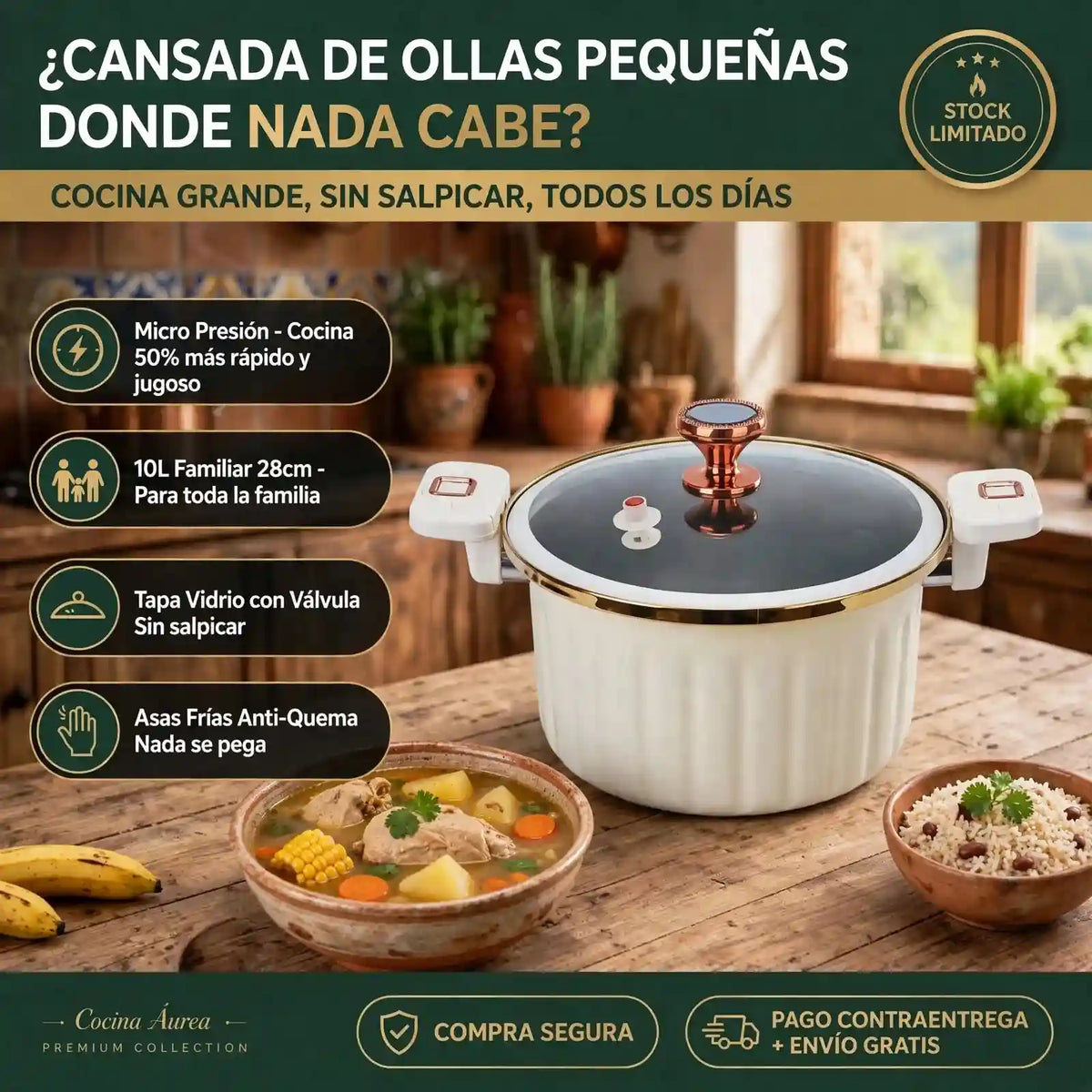 Olla presion UltraChef Aurea Lujo 10L